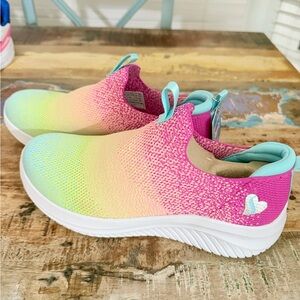 Skechers Pink and Yellow Kids Slip-On Sneakers